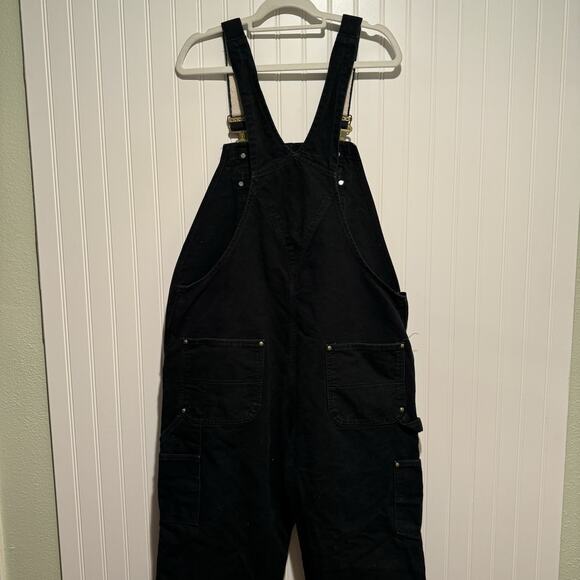 Carhartt Black Unlined Duck Bib Overalls Mens 38/32 - Picture 6 of 7